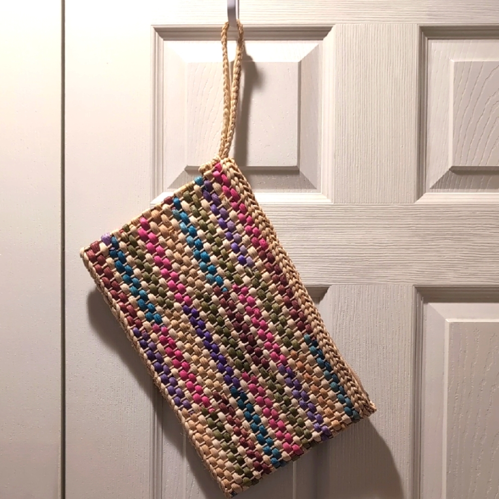 Vintage Multicolor Woven Clutch